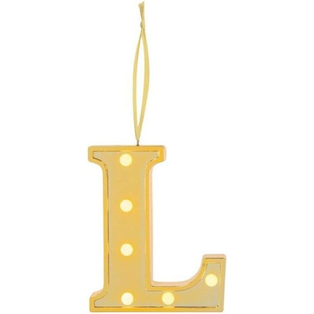 Ganz Led Light Up Marquee Initial Ornaments Letters – Gold L